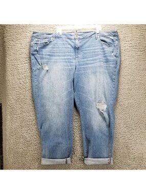 Torrid Jeans Womens Plus 30 Plus Extra Tall Blue Boyfriend Stretch Denim